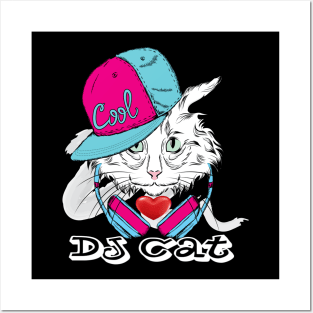 Funny Dj Cat Posters and Art